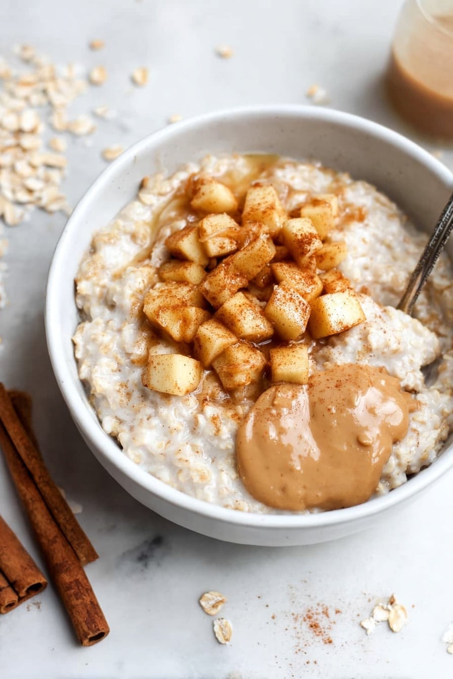 Cinnamon Apples Oatmeal - Serving Suggestion