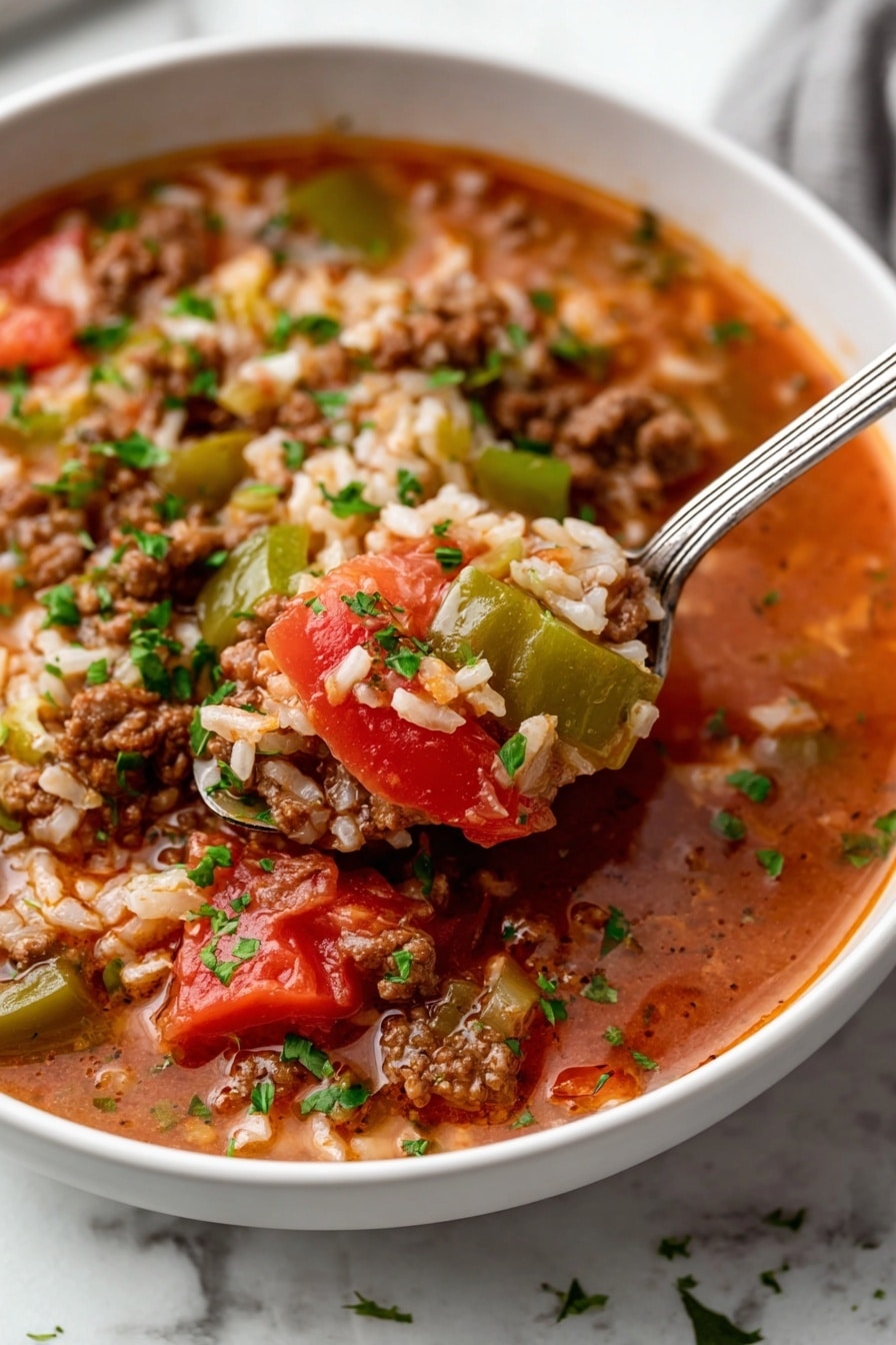 stuffed pepper soup - Serving Suggestion